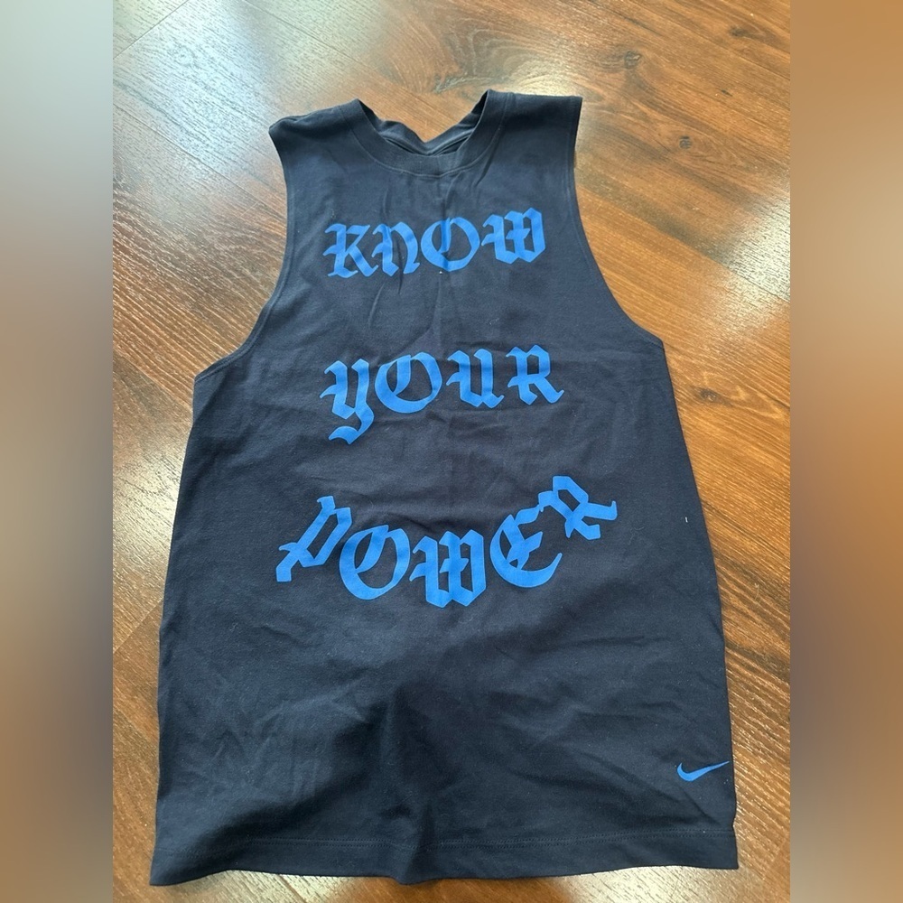 Nike Blue Know Your Power Sleeveless Tank Top Shirt Women's Sz S